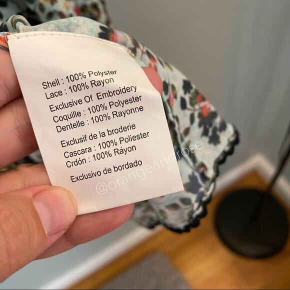 Bhanuni by Jyoti Anthropologie Semi Sheer Floral Embroidered Boho Mini Dress 2/S - Picture 9 of 12